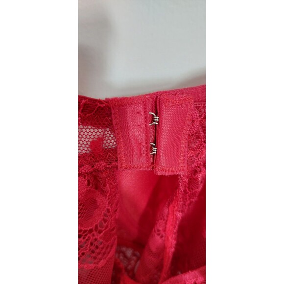 Just Sexy Lingerie Women's Size Medium Babydoll Red Keyhole Lace Nightie Panties - Picture 7 of 16